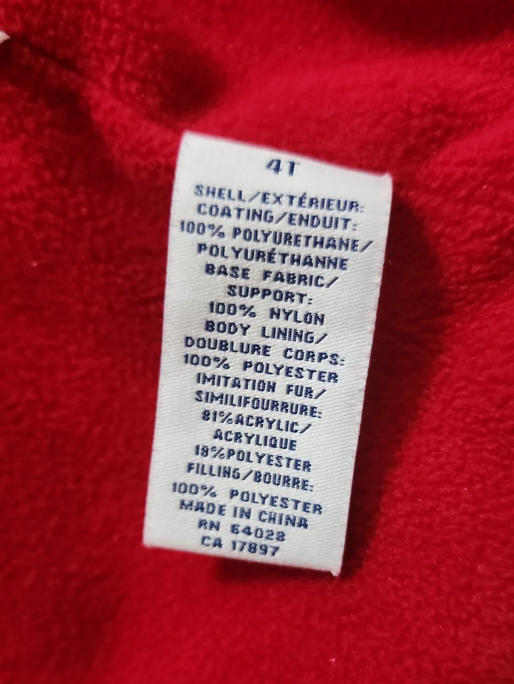 Vintage Y2K 2007 Old Navy Girls Quilted Red Holiday Puffer Fur Trim Vest Size 4T